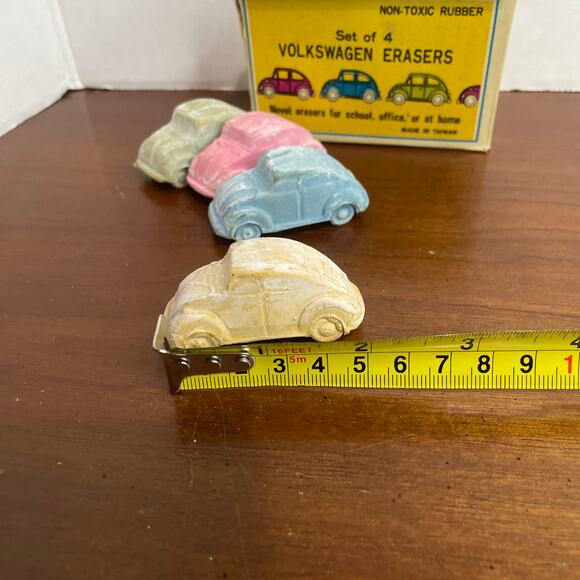 Vintage Volkswagen Erasers Non-toxic Rubber Set 4 Erasers For School Taiwain - Picture 3 of 7